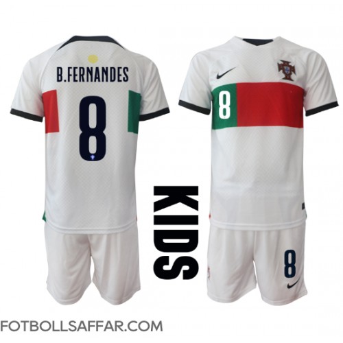 Portugal Bruno Fernandes #8 Bortadräkt Barn VM 2022 Kortärmad (+ Korta byxor)